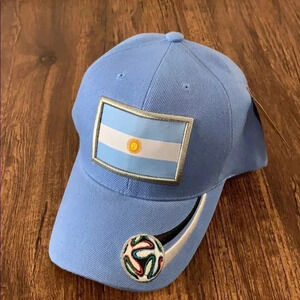Argentina Flag Soccer Baseball Cap NWT
